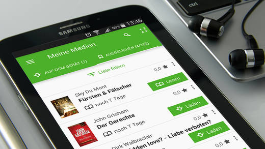 smartphone mit Onleihe-app