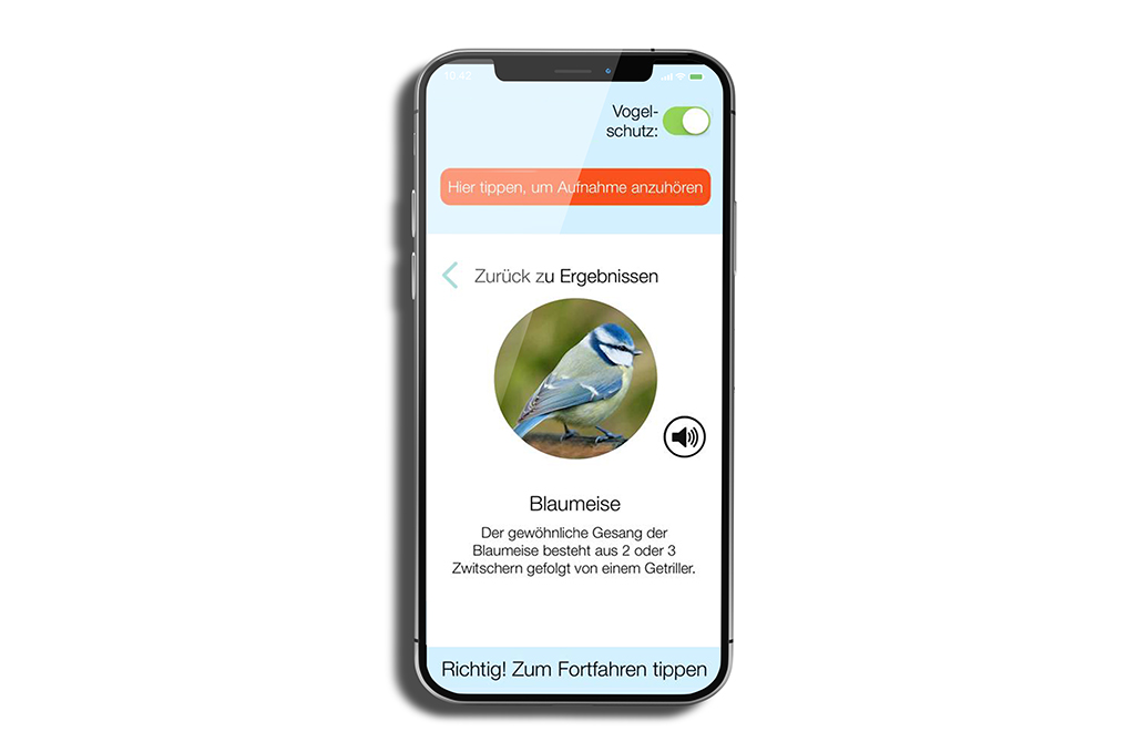 Mobiltelefon mit geöffneter Zwitschomat-App
