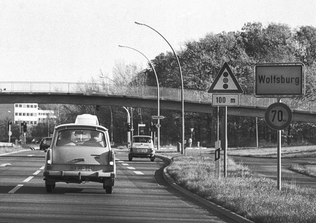 Erste Trabbis in Wolfsburg 1989