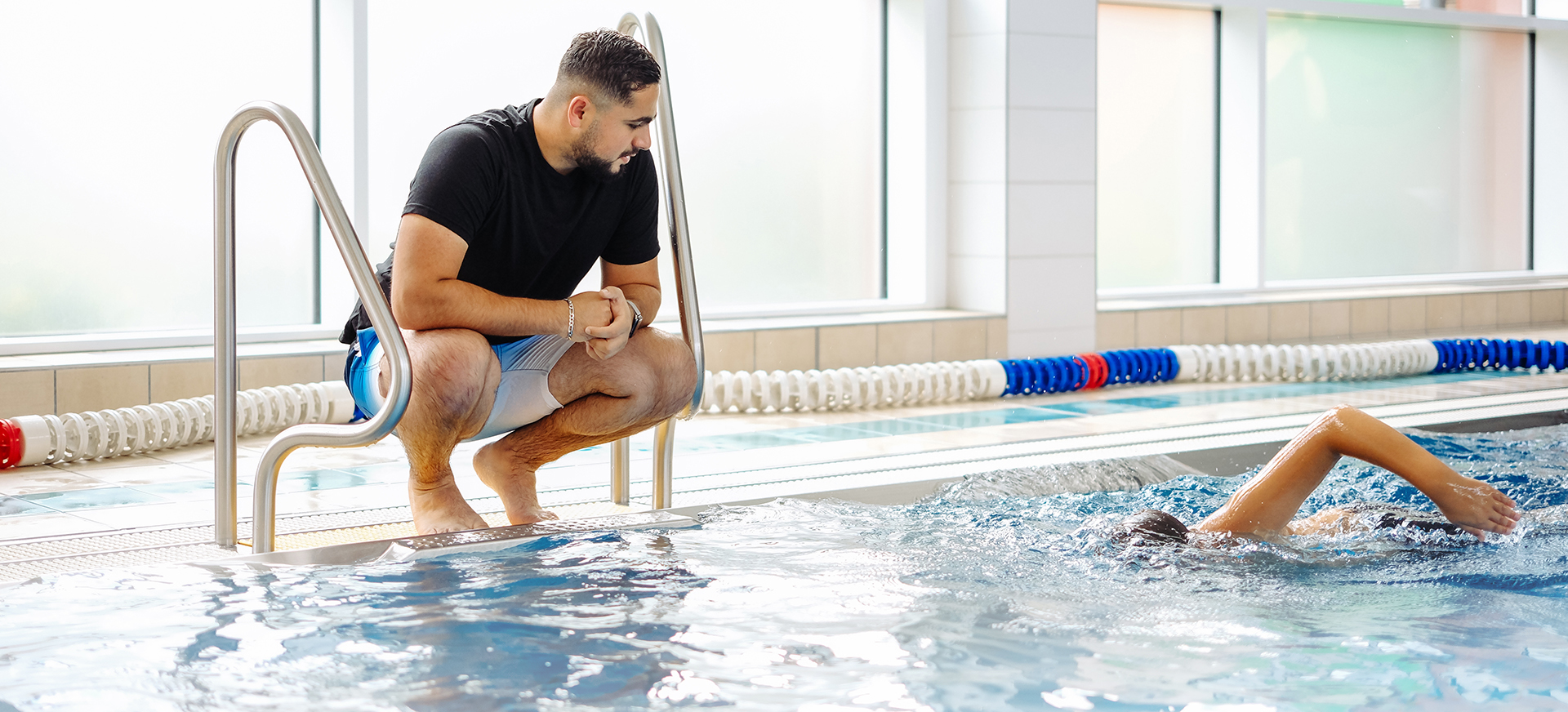 Schwimmtraining mit Fahed Shikh Alshabab