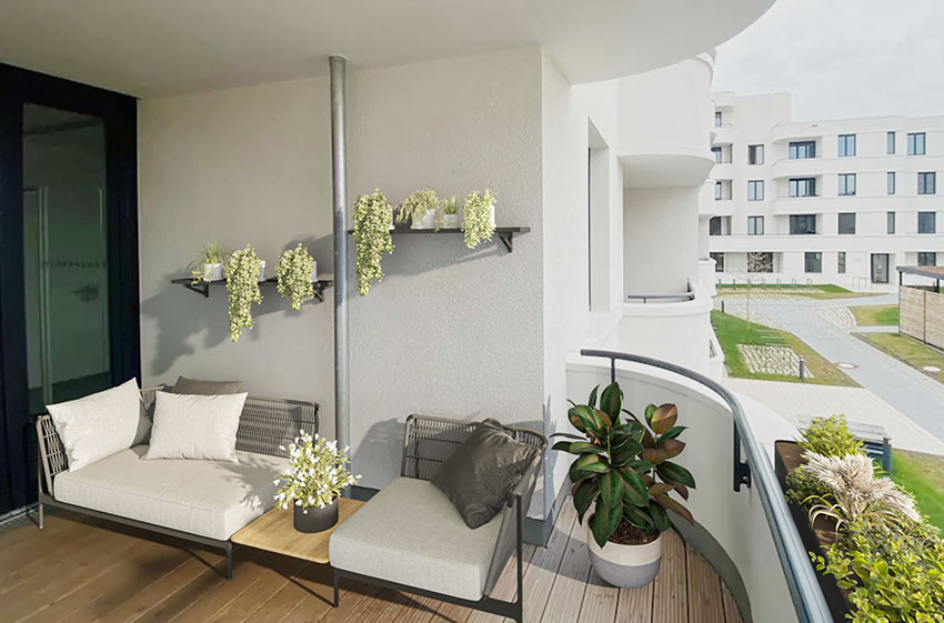 Lindenhöfe, Visualisierung Loggia