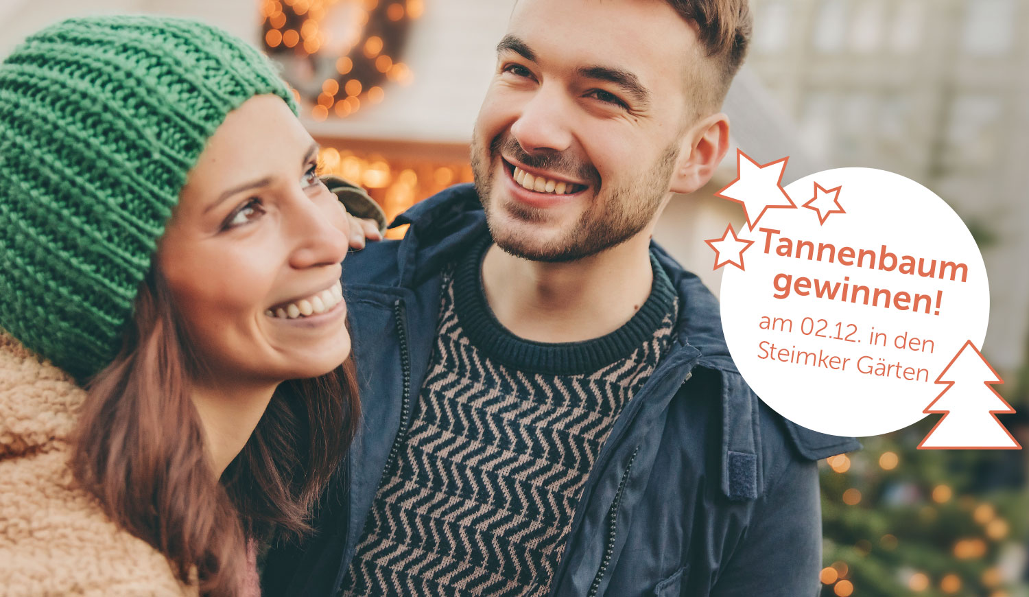 Pärchen auf Weihnachtsmarkt