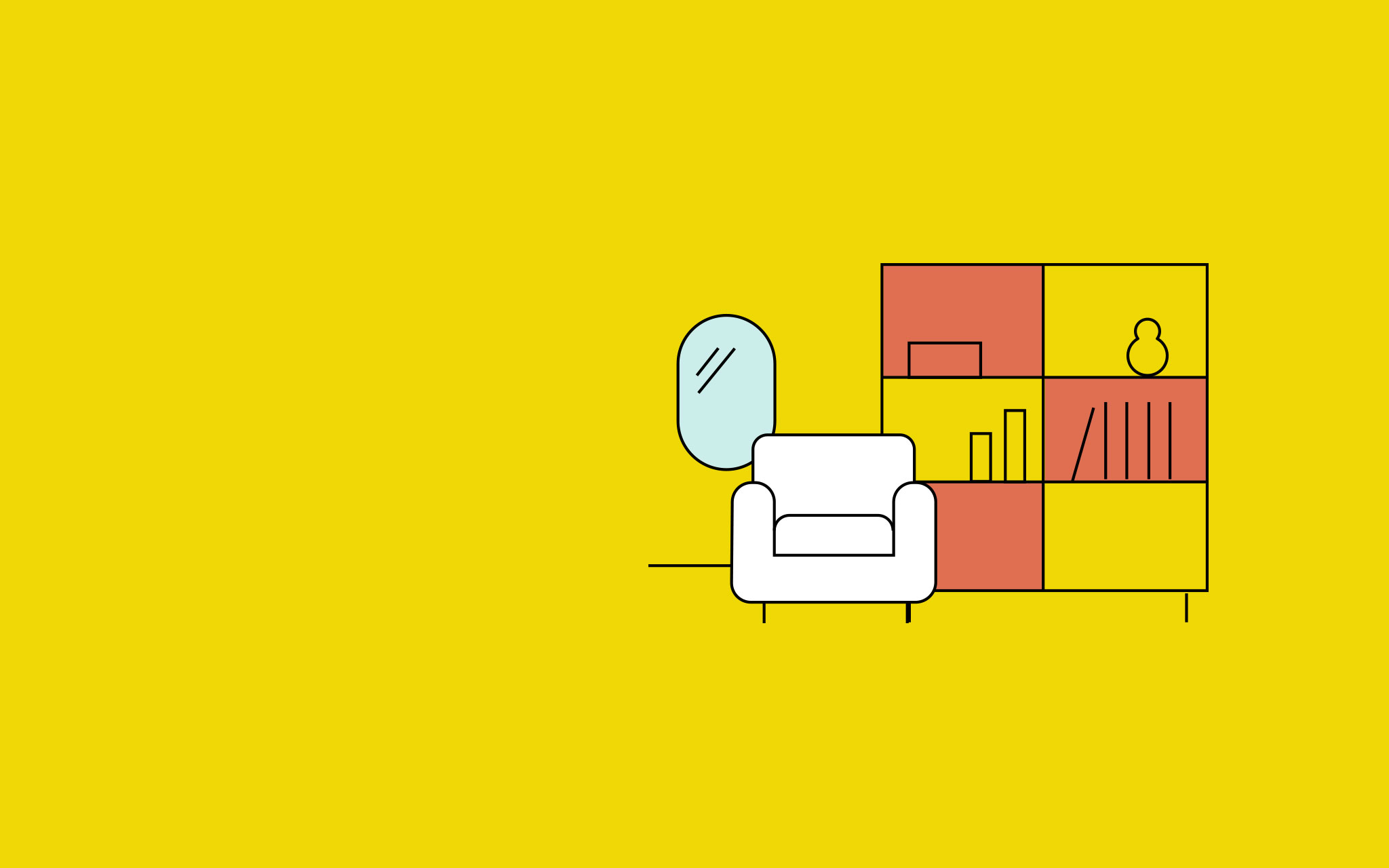 Grafik einer Wohnungseinrichtung